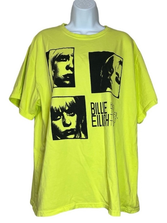 Billie Eilish Tops - Billie Eilish Happier Than Ever Tour Shirt Neon Yellow .
